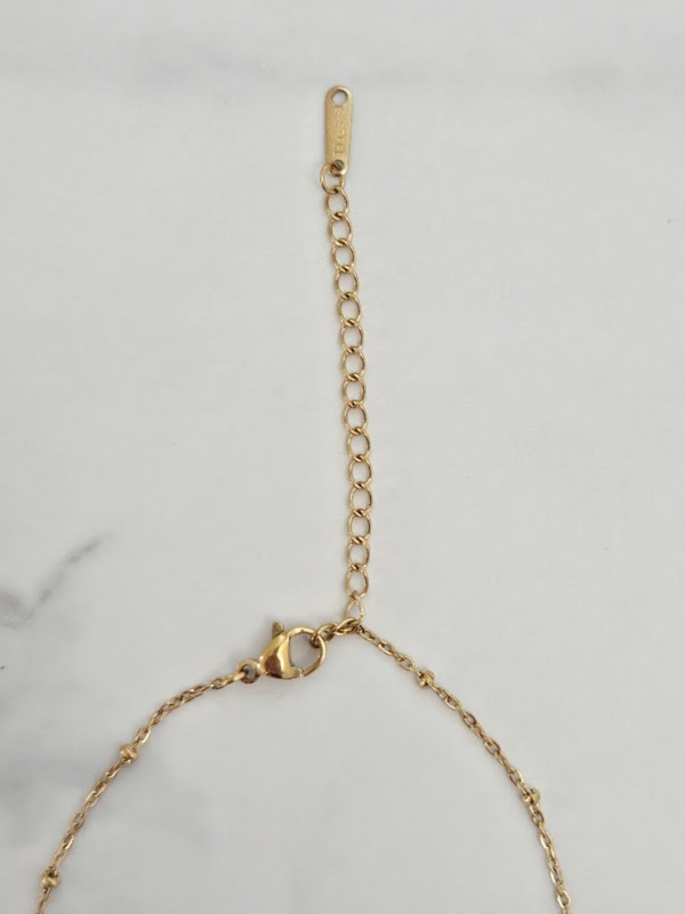 Gold Lightning Bolt & Crystal Charm Anklet Dainty Stainless Steel Jewelry - Picture 13 of 15